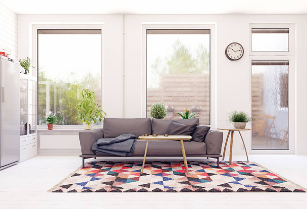 moderno design de sala de estar escandinavo
. - Foto, Imagem