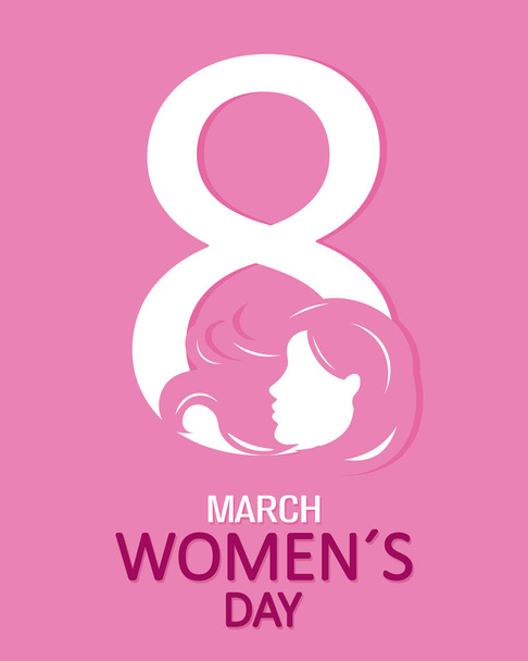 poster happy women's day. Silhouette face woman and space for text. - Vector, Image