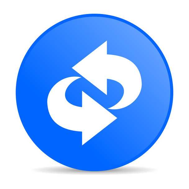 rotate blue circle web glossy icon - 写真・画像