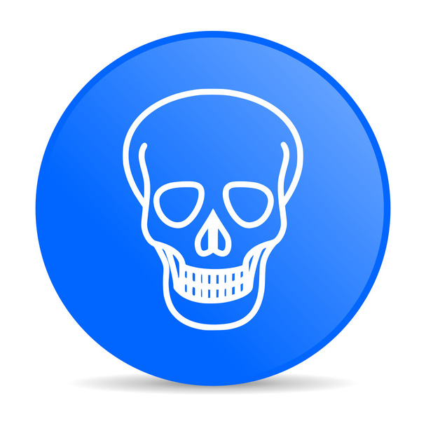 skull blue circle web glossy icon - Fotoğraf, Görsel