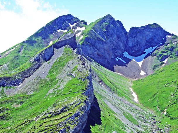 Alppien huippu Glannachopf Alviergruppe vuorijono - Canton of St. Gallen, Sveitsi
 - Valokuva, kuva