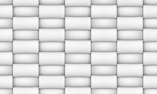 Rendement 3D. sans couture tissage moderne blanc ractangulaire forme tissu fond
. - Photo, image