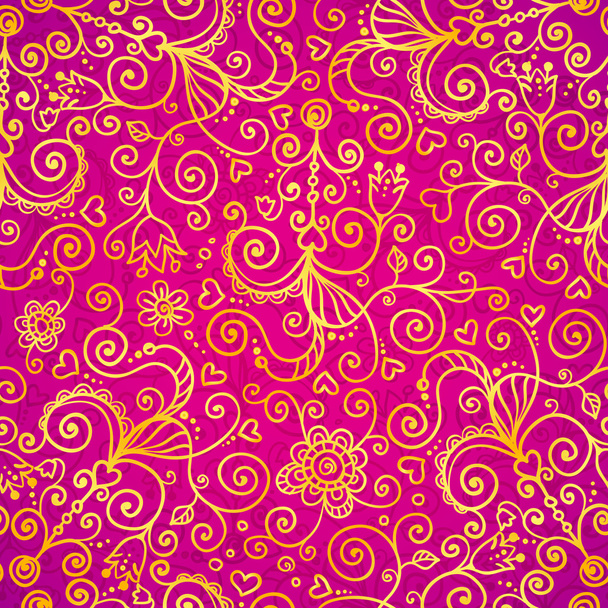 Vector doodles vintage ornate seamless pattern - Вектор,изображение