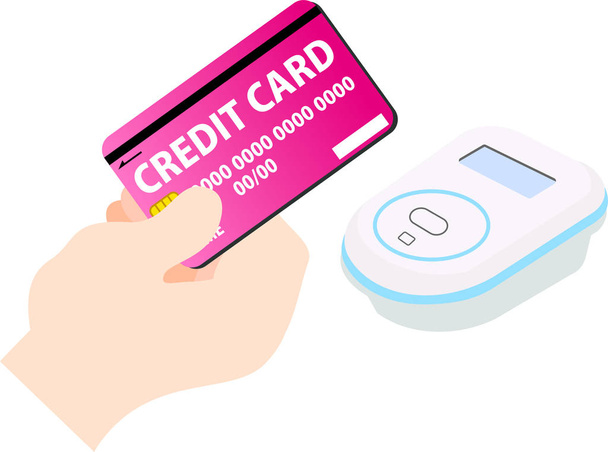 Pago de dinero electrónico mediante Gradation Tarjeta de crédito
 - Vector, Imagen