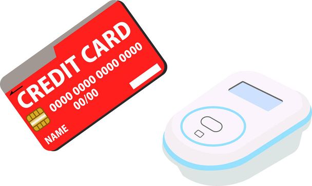 Pagamento de dinheiro eletrônico por cartão de crédito simples
 - Vetor, Imagem