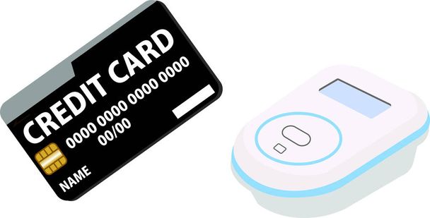 Sähköisen rahan maksaminen yksinkertaisella luottokortilla
 - Vektori, kuva