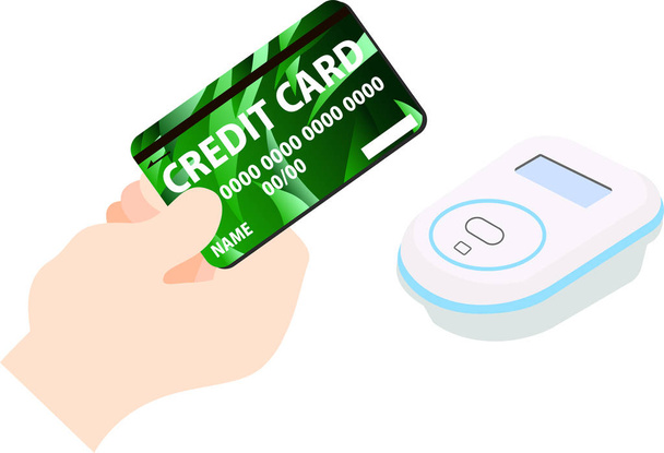 Az elektronikus pénz szél minta hitelkártyával történő fizetés - Vektor, kép