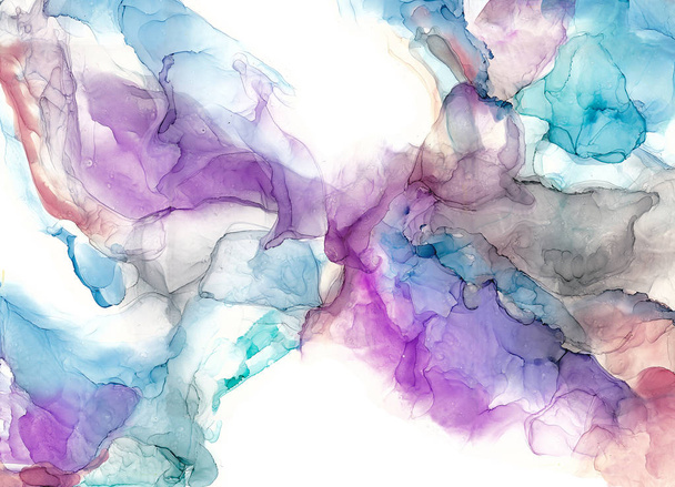 Alcohol ink air texture. Fluid ink abstract background. art for design - Photo, Image