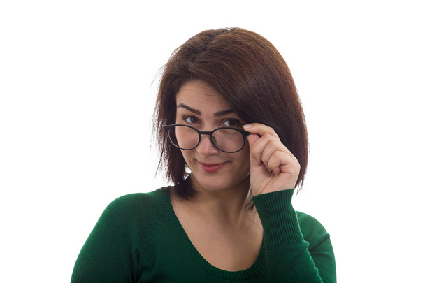 woman correct glasses - Foto, afbeelding