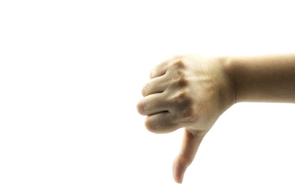 manos mostrando gestos apuntando sobre fondo blanco
 - Foto, Imagen