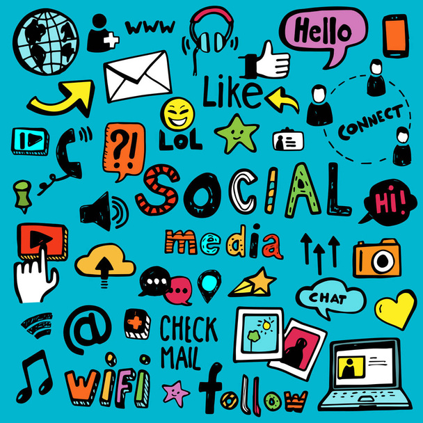 Social Media Doodles - Vector, Image