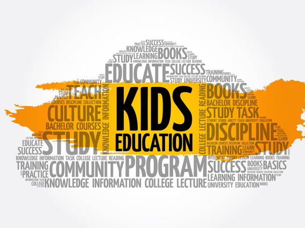Kids Education word cloud collage - Vektor, Bild
