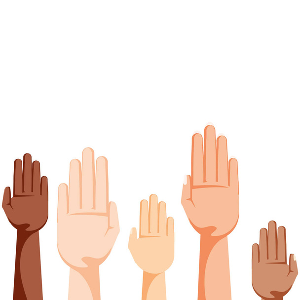 hands human isolated icon - Vector, Image