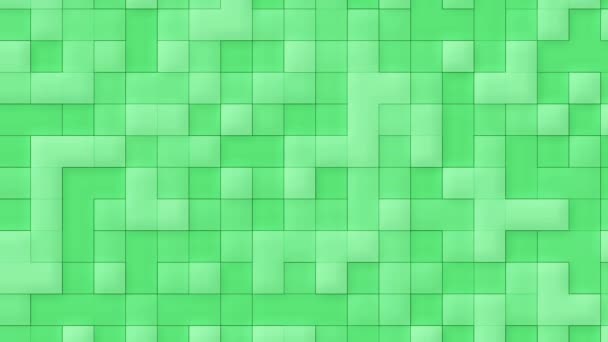 Green abstract animated background with editable rectangles with a gradient colour with the effect of shadows and volume - Footage, Video