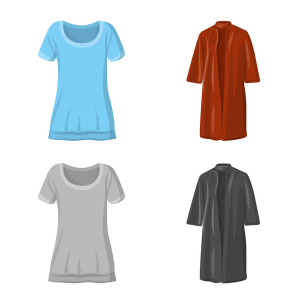 Isolated object of woman and clothing sign. Collection of woman and wear vector icon for stock. - ベクター画像