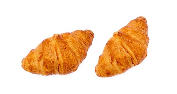  Fresh buttery croissant isolated on white background  - Photo, Image