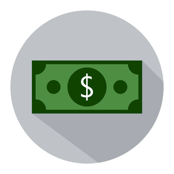 Dollar flat icon on gray background - ベクター画像