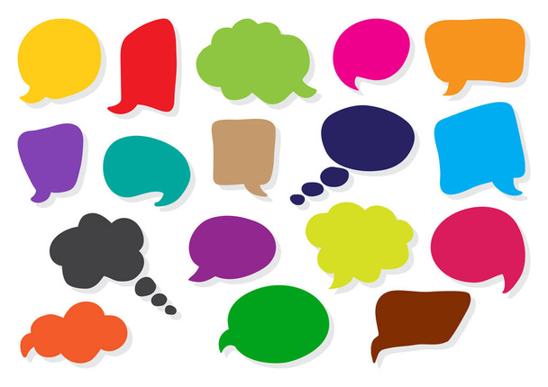 Speech bubbles collection. Blank empty colorful clouds for your text. Vector illustration - Vektor, Bild