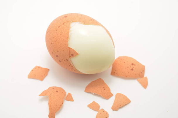 Eggs cooked food on white background - Foto, Imagem