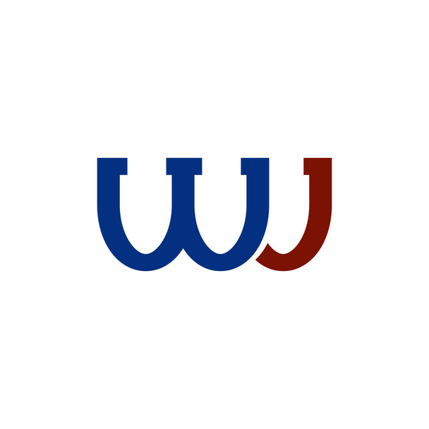 Кольоровий логотип WJ ізольовано. Піктограма літер
. - Фото, зображення