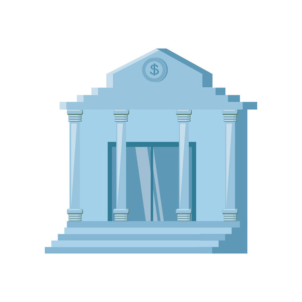 bank building isolated icon - Vector, Image