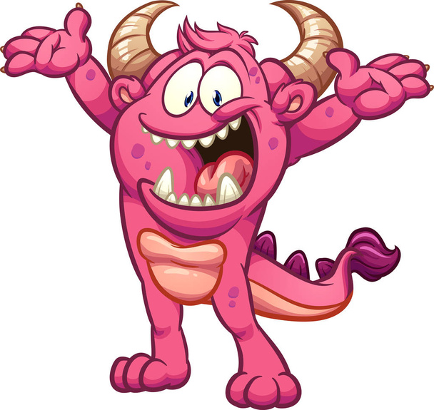 monstruo rosa
 - Vector, imagen