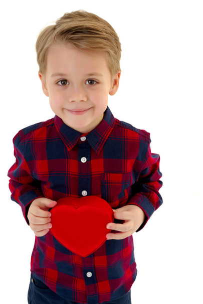Little boy with a heart. - Photo, image