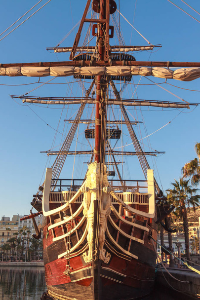 Replica of a Spanish Galleon at Alicante Harbour, Spain - Photo, Image
