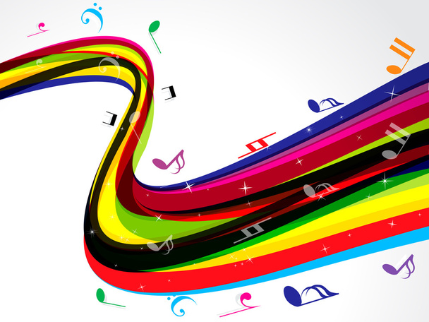 Абстрактный красочный фон музыкальной волны
 - Вектор,изображение