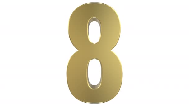 3D rendering of a transformation of the "0" digit into the "8" digit, followed by the inverse transformation, allowing seamless infinite looping. On white background, followed by alpha channel. - Footage, Video