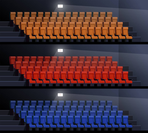 Set of empty movie theaters - Vector, Image