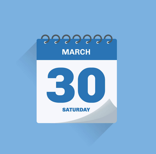 Day calendar with date March 30. - Vettoriali, immagini