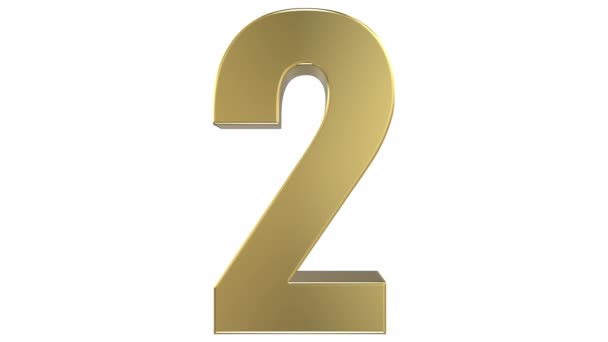 3D rendering of a transformation of the "1" digit into the "2" digit, followed by the inverse transformation, allowing seamless infinite looping. On white background, followed by alpha matte. - Footage, Video