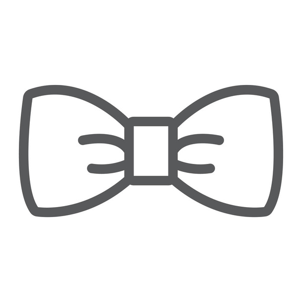 Icône de ligne de nœud papillon, smoking et nœud, signe de cravate, graphiques vectoriels, un motif linéaire sur un fond blanc
. - Vecteur, image
