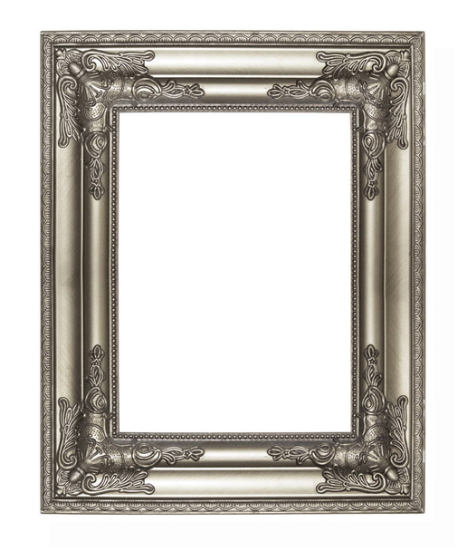 marco de plata aislado sobre fondo blanco - Foto, imagen