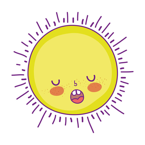 lindo sol kawaii carácter
 - Vector, imagen