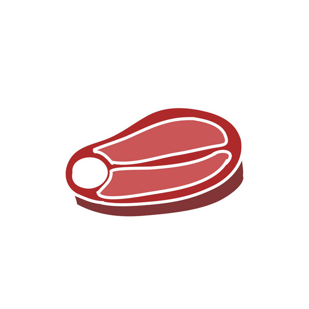 meat doodle icon - Vector, Image