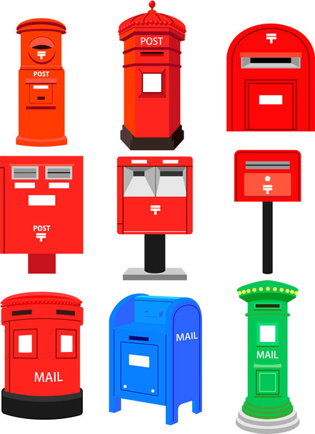 World Postal post set - Vector, Image