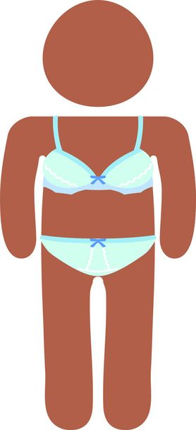 Silueta ženy černoši v prádle zhubnout - Vektor, obrázek