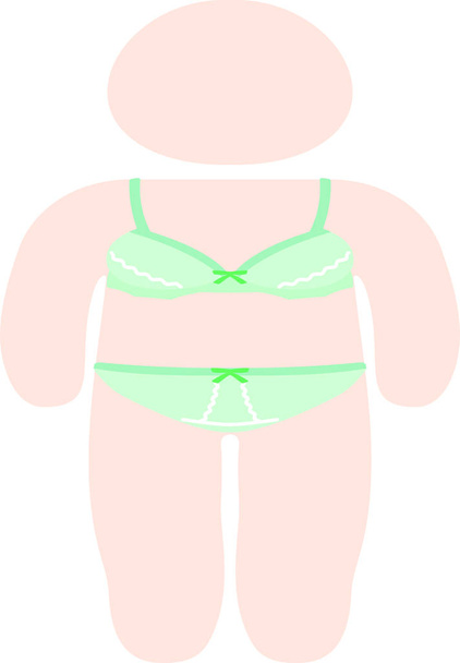 Caucasian Women silhouette in underwear to lose weight - Vector, Image