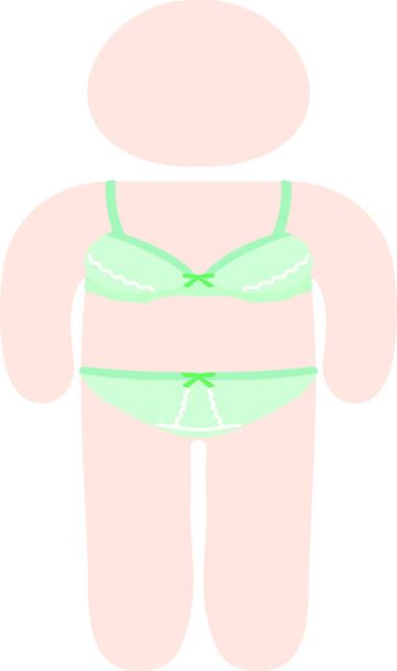 Mulheres caucasianas silhueta em roupa interior para perder peso
 - Vetor, Imagem