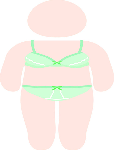Mulheres caucasianas silhueta em roupa interior para perder peso
 - Vetor, Imagem