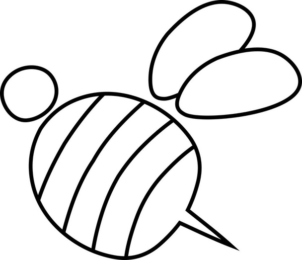 Cute bee outline - Vector, Image