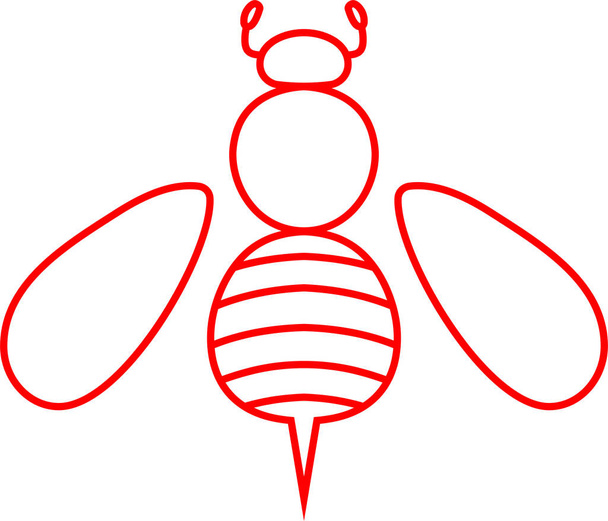 Esboço de abelha bonito vermelho
  - Vetor, Imagem