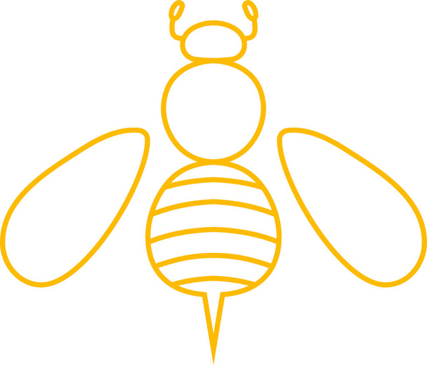 Delineamento de abelha bonito amarelo
 - Vetor, Imagem