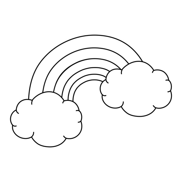 милая радуга с облаками
 - Вектор,изображение