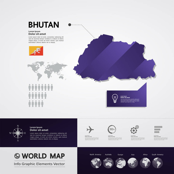 Bhután mapa vector ilustración
. - Vector, imagen