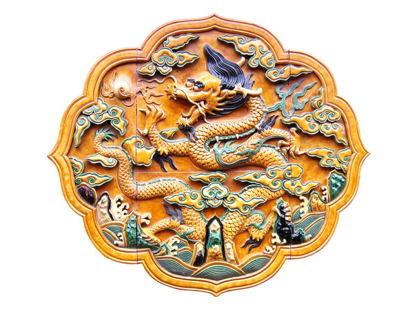 Flachrelief mit chinesischem Drachen - Foto, Bild