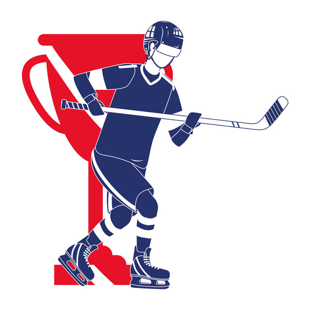 Hockeybekleidung und Ausrüstung für Spieler - Vektor, Bild