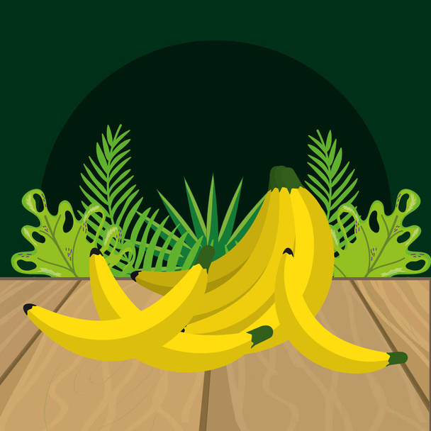 čerstvé ovoce banány kreslené - Vektor, obrázek